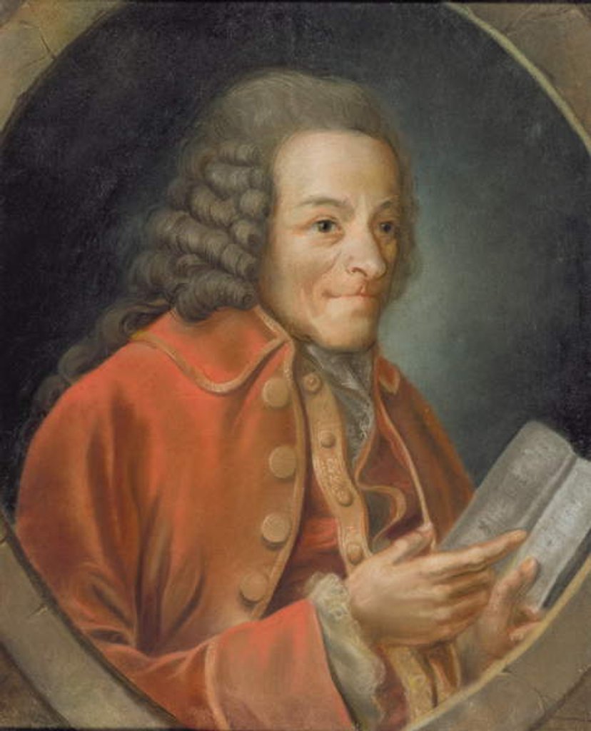 Detail of Portrait of Voltaire by Jean Huber