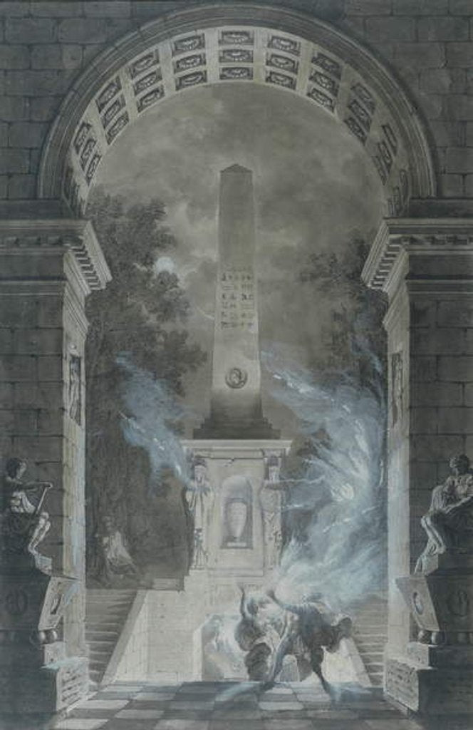 Detail of Scene from the tragedy of 'Semiramis' by Voltaire by Louis Jean Desprez