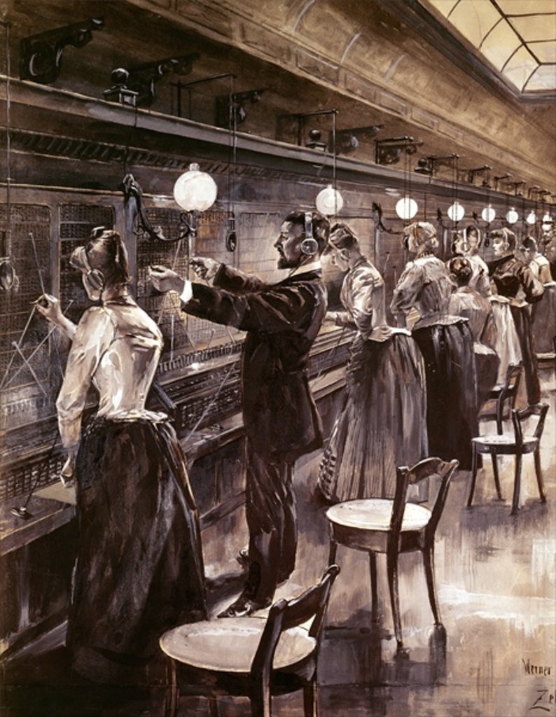 Detail of The Berlin Central Telephone Exchange, c.1890 by Werner Zehme