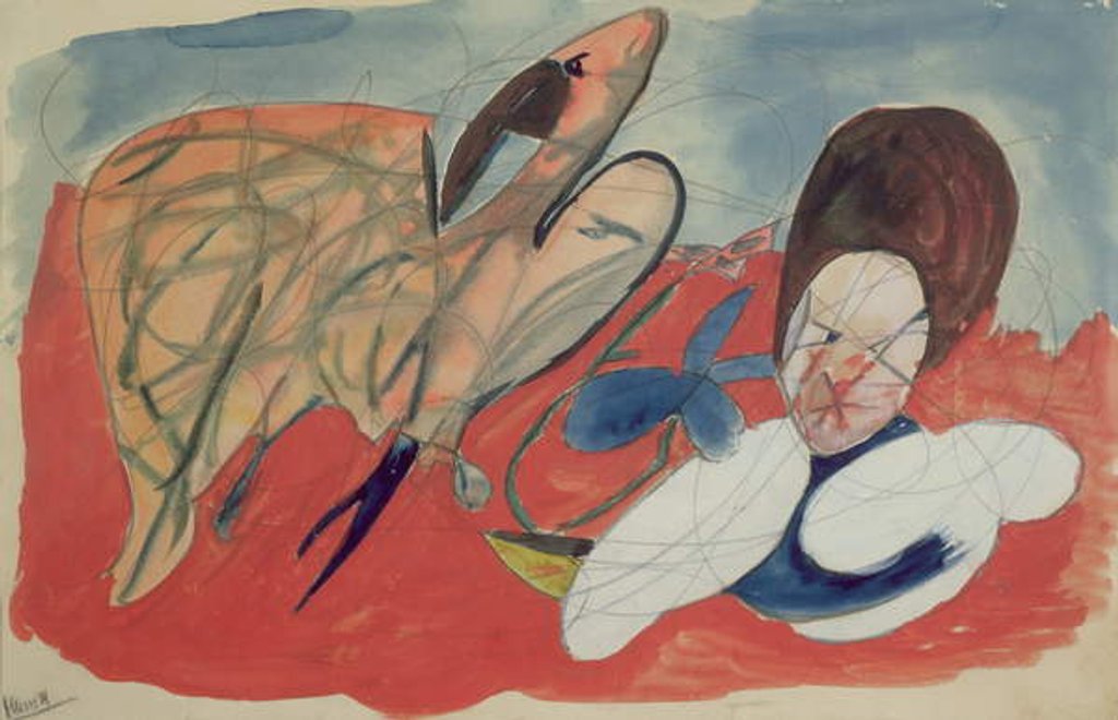 Detail of Surrealist painting by Robert Desnos