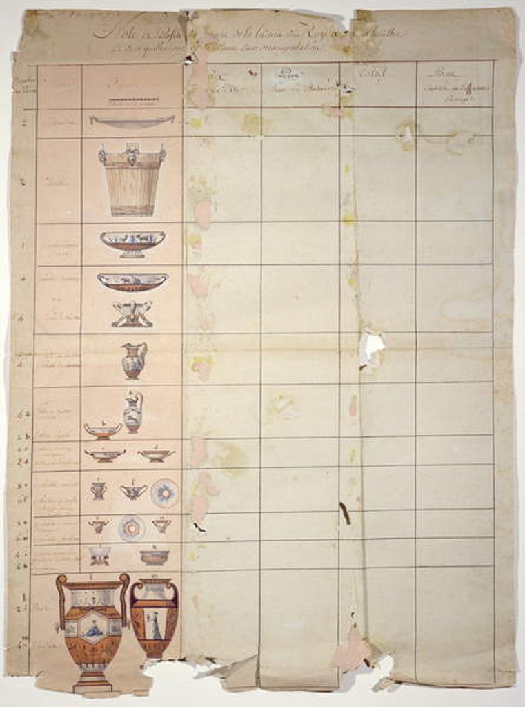 Detail of Designs for the Rambouillet Dairy Service, Sevres Workshop by French School