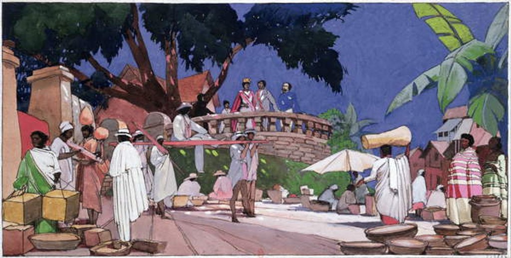 Detail of Jean Laborde and Queen Ranavalona I of Madagascar in c.1855, c.1910-20 by Georges de Feure