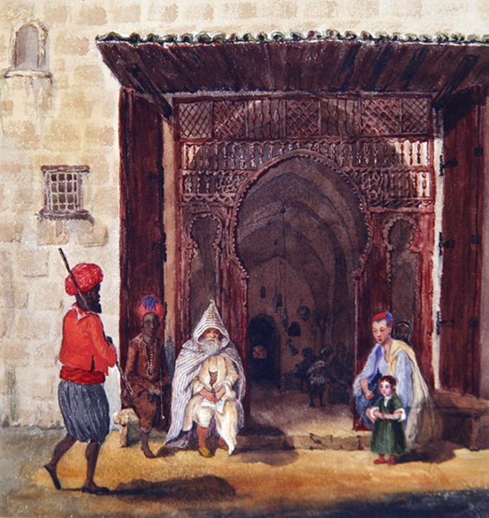 Detail of Entry of a mosque in Algiers, c.1830 by Theodore Leblanc
