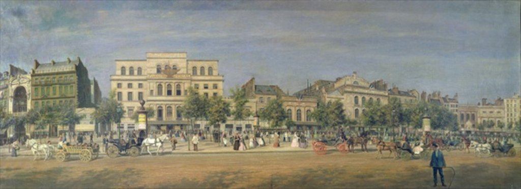 Detail of Panorama of Le Boulevard du Temple and its several theatres, c.1860 by Adolphe Martial Potemont