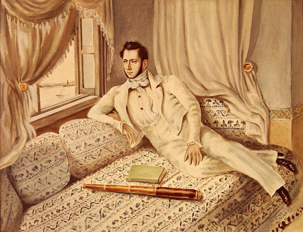 Detail of Portrait of Ferdinand de Lesseps at the time of his vice-consulship in Alexandria, c.1832 by French School