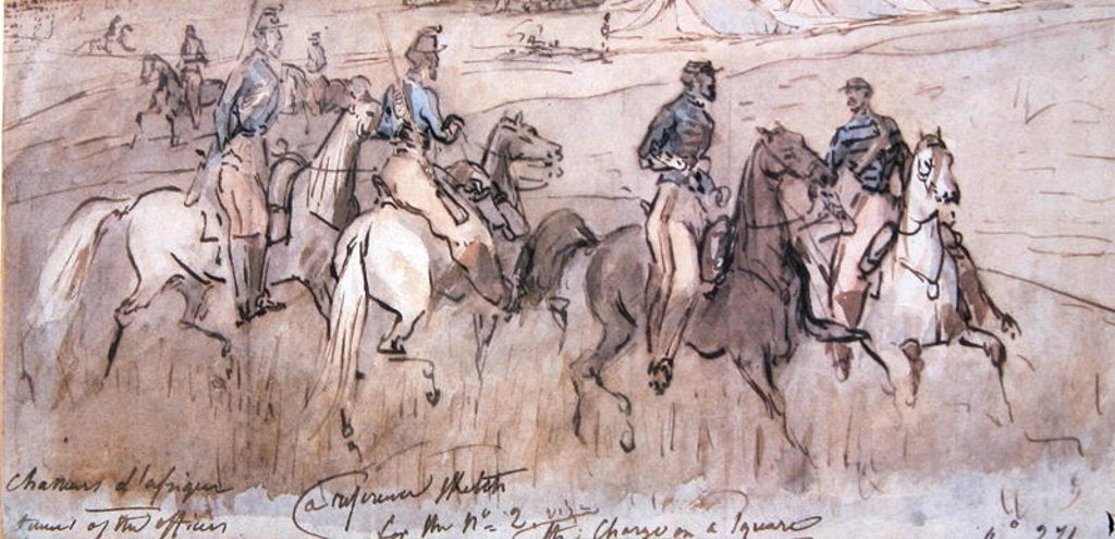 Detail of The Chasseurs d'Afrique during the Crimean War of 1854 by Constantin Guys