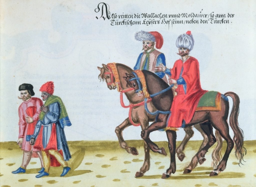 Detail of Wallachian and Moldavian noblemen, late sixteenth century by German School