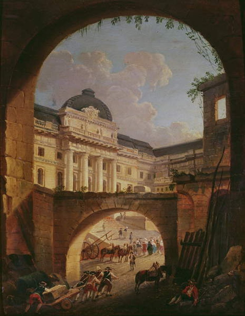 Detail of The Palais de Justice, Paris, by Pierre Antoine Demachy