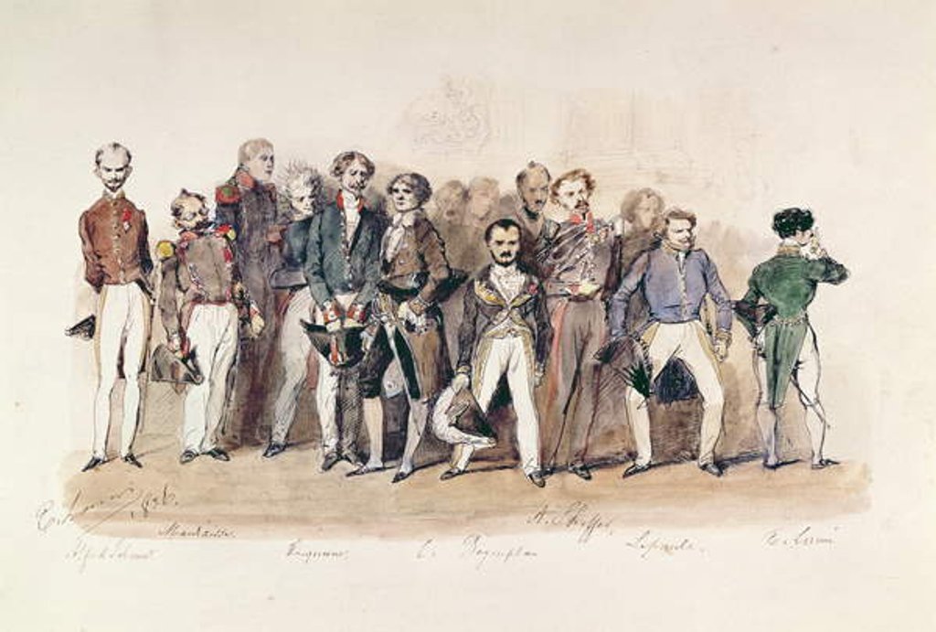 Detail of The Versailles Painters. 1836 by Eugene-Louis Lami