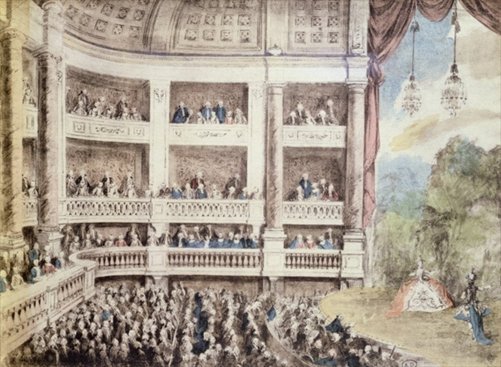 Detail of Scene at the Opera, c.1760 by Gabriel de (after) Saint-Aubin