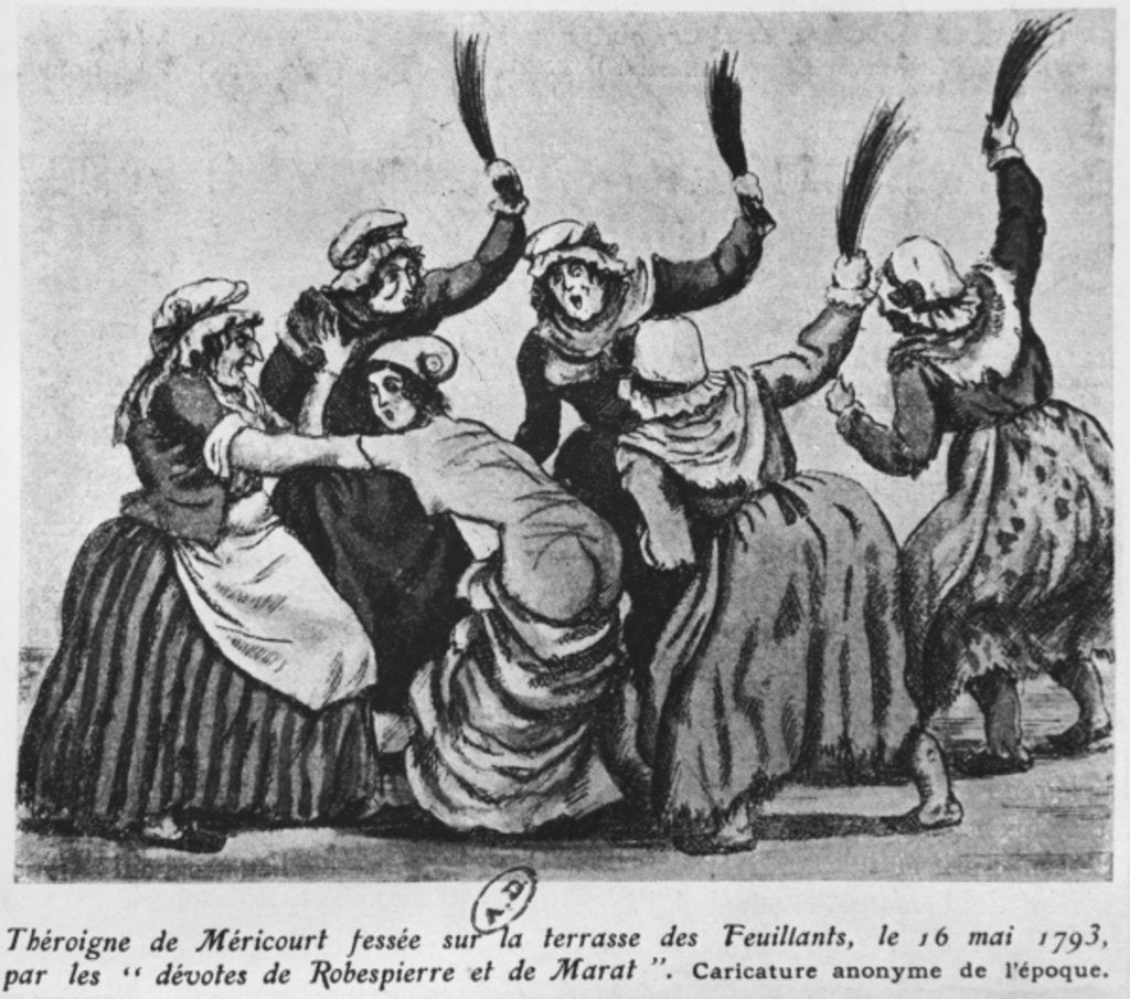 Detail of Theroigne de Mericourt whipped by a group of Parisian Jacobin women, 16th May 1793 by French School