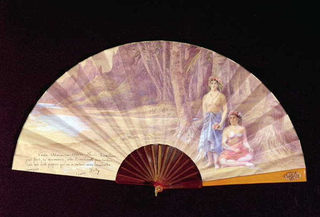 Detail of Fan painted for Madame Alice Louis-Barthou, 1910 by Pierre Loti