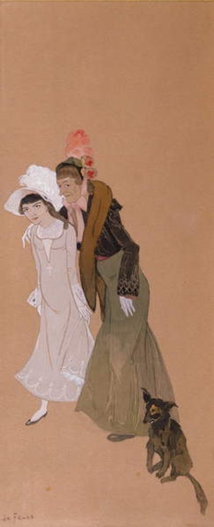 Detail of Mme Alvarez with her granddaughter, Gigi, 1943 by Georges de Feure