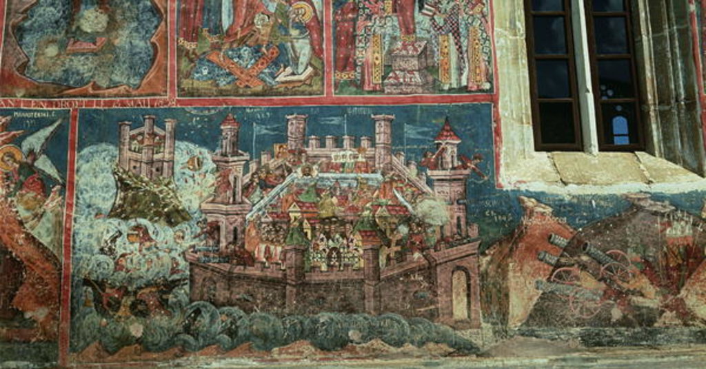Detail of Siege of Constantinople by Sultan Mehmet II in 1453 by Romanian School