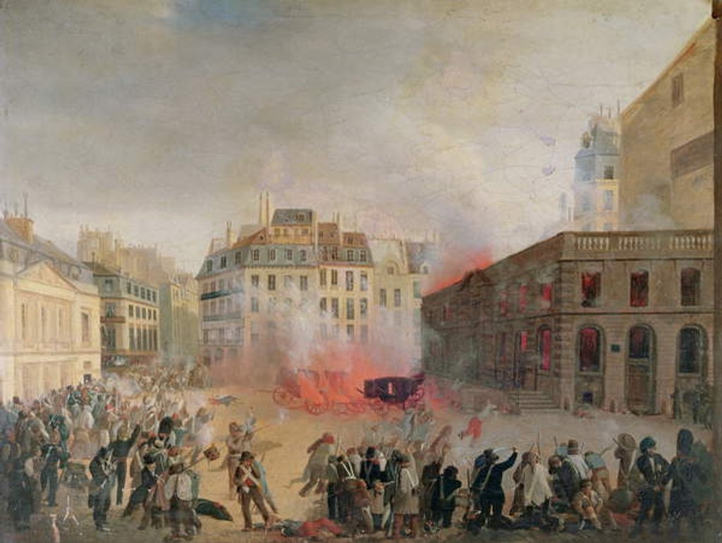 Detail of The Water Tower on Fire, Place du Palais Royal, 24 February 1848 by French School