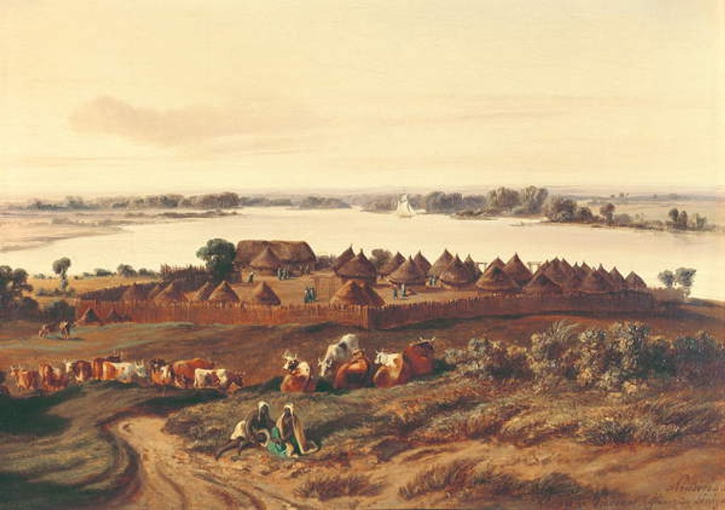 Detail of Village in Senegal by Edouard Auguste Nousveaux