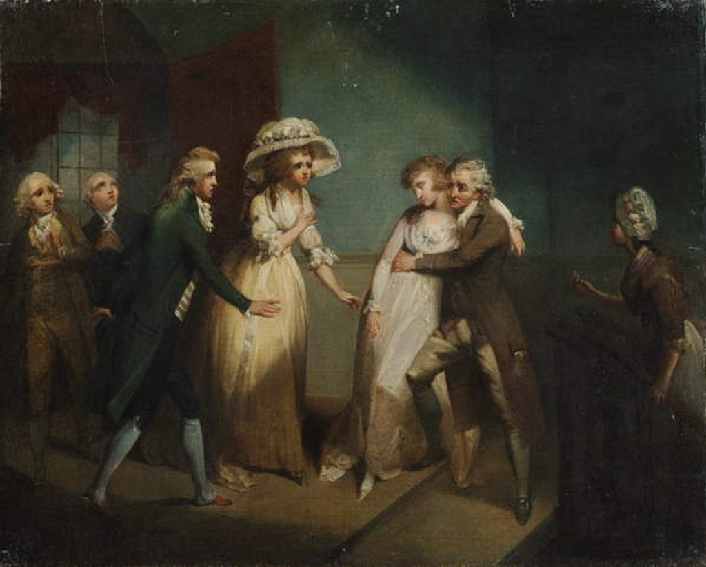 Detail of Camilla fainting in the arms of her father by Henry Singleton