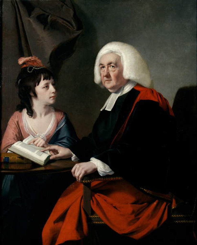 Detail of Rev. Thomas Wilson and Miss Catherine Macaulay by Joseph Wright of Derby