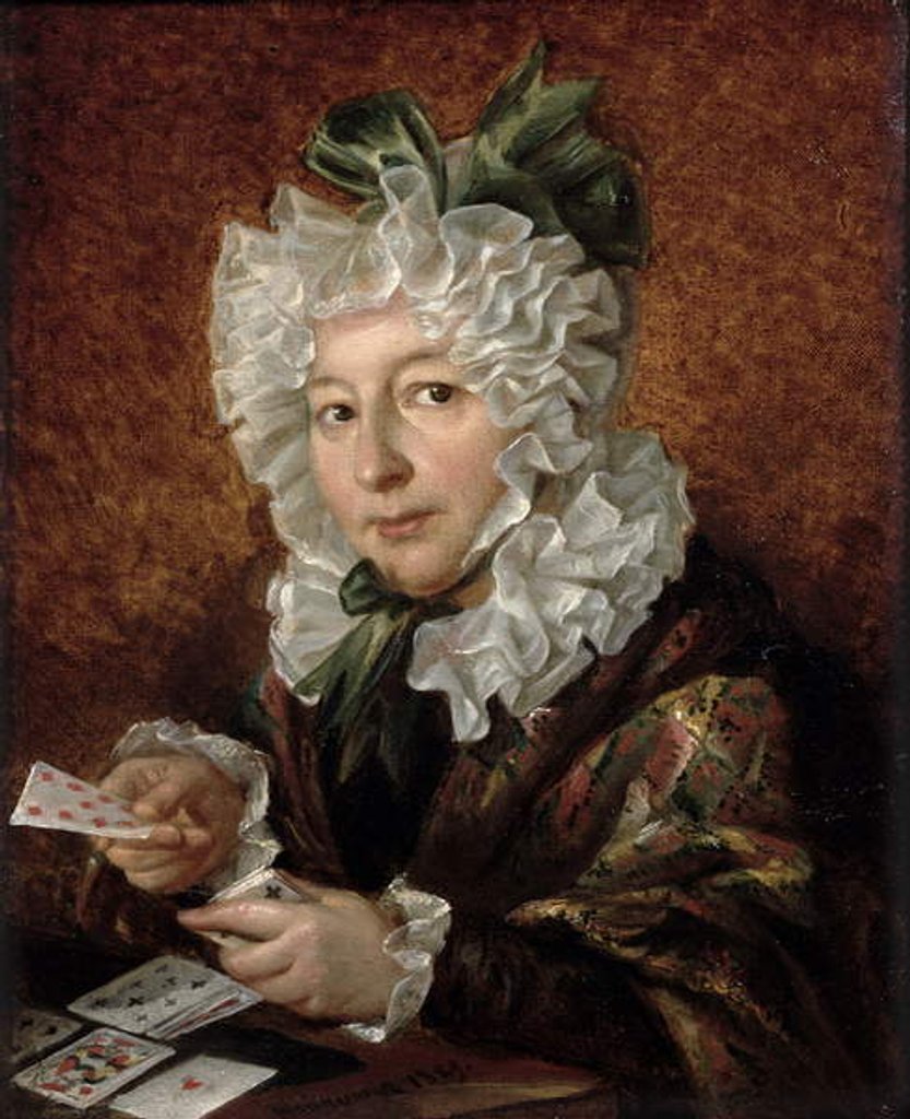 Detail of Portrait of a Woman Playing Patience, 1829 by Walenty Wankowicz