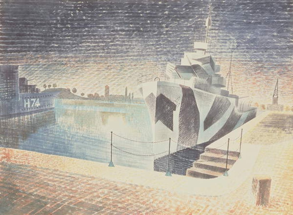 Detail of Destroyers at Night, c.1942 by Eric Ravilious