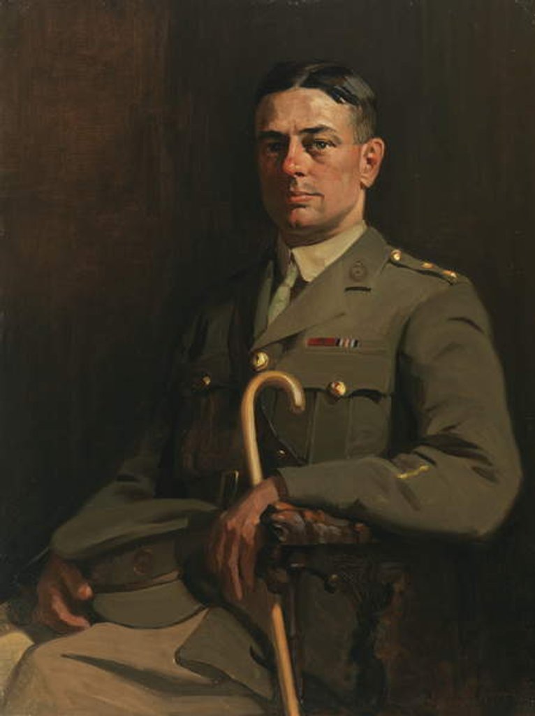 Detail of Portrait of Sgt. G. H. Mullin, VC, 1914-19 by John William Beatty