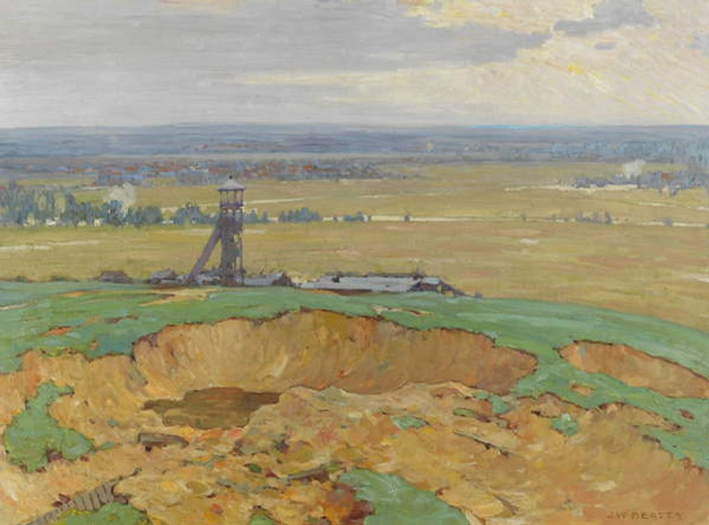 Detail of Lievin from Vimy Ridge, 1914-19 by John William Beatty