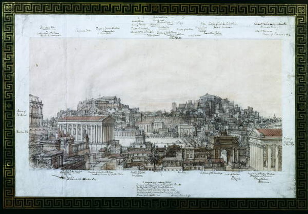 Detail of The Reconstruction of Ancient Rome at the Time of the Antonines, c.1819 by Charles Robert Cockerell