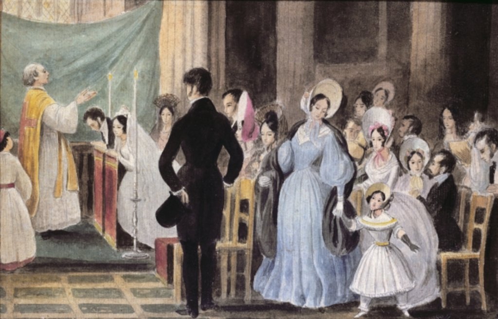 Detail of The Wedding Ceremony, c.1830 by French School