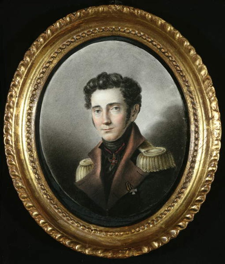 Detail of Portrait of a Russian Officer, 1818 by School Russian