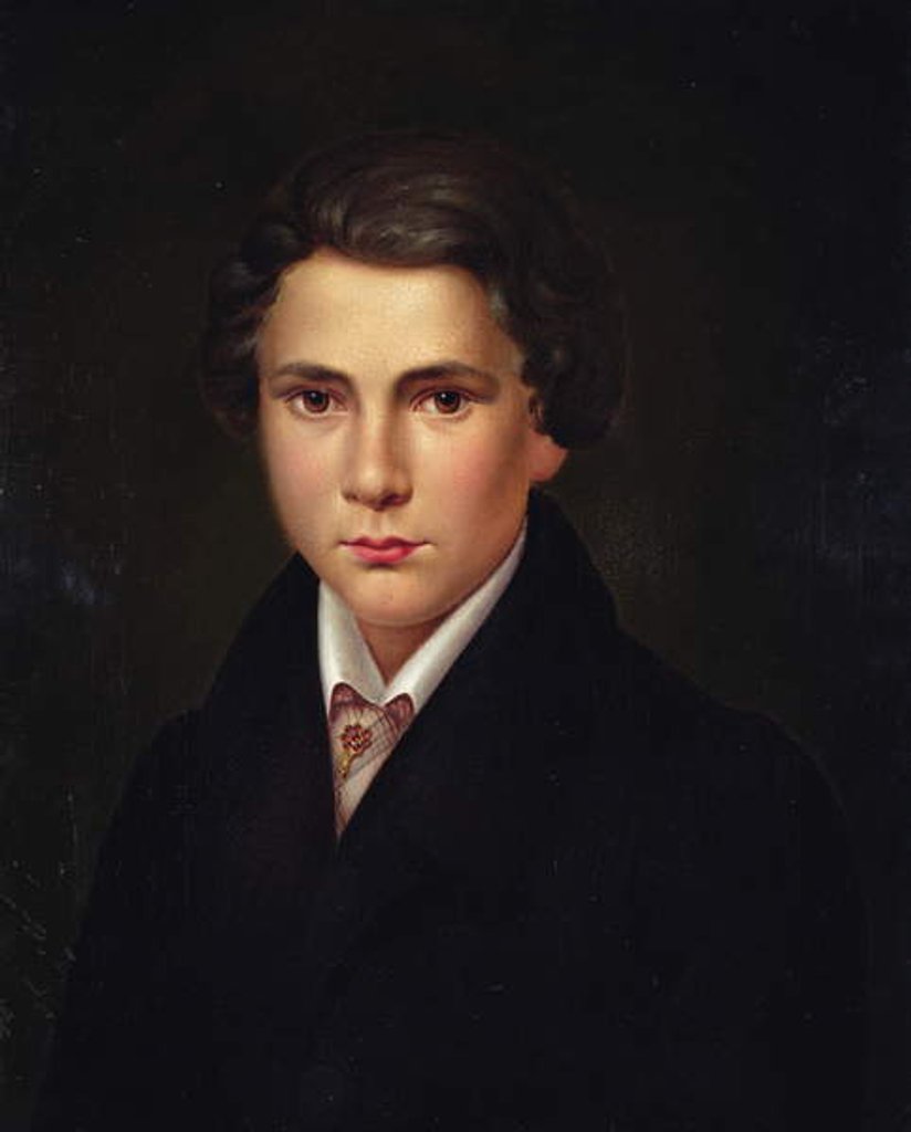 Detail of Portrait of a Young Man with a Ruby Stick-Pin, c.1835 by Austrian School