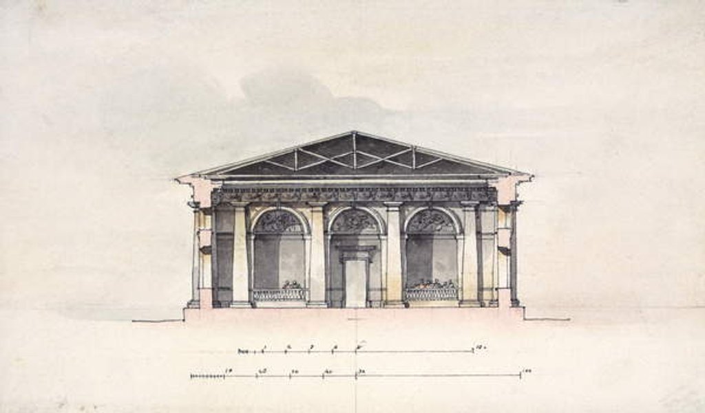Detail of Cross-Section View of the Riding Stables at Tsarskoye Selo, 1792 by Giacomo Quarenghi