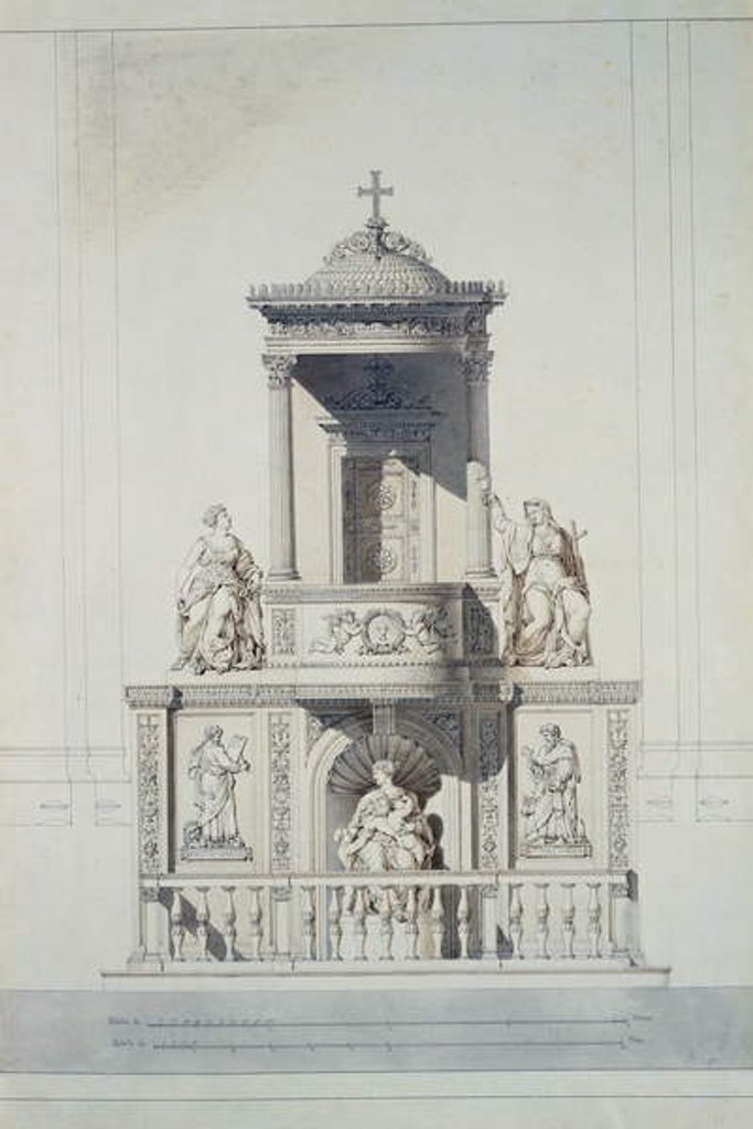 Detail of Design for a Pulpit, c.1825 by Jacques Ignace Hittorff