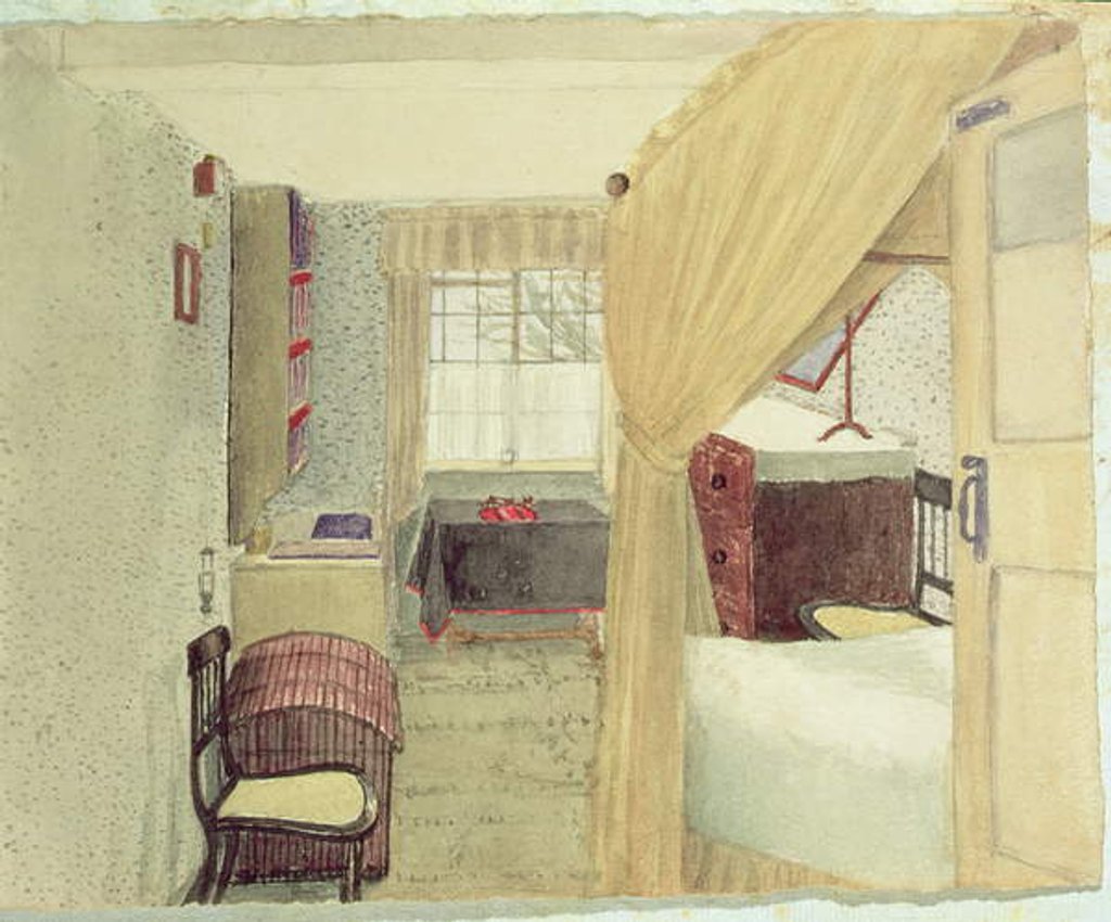 Detail of Bedroom Interior in Albany, New York, 1861 by American School