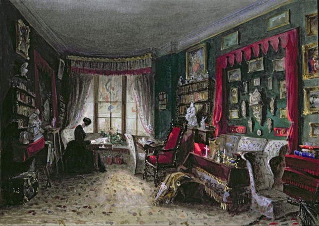 Detail of Our Sitting Room in London, 1849 by Lady Honoria Cadogan
