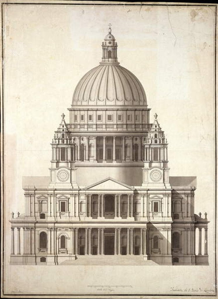 Detail of St. Paul's Cathedral, c.1700 by Antonio Adami