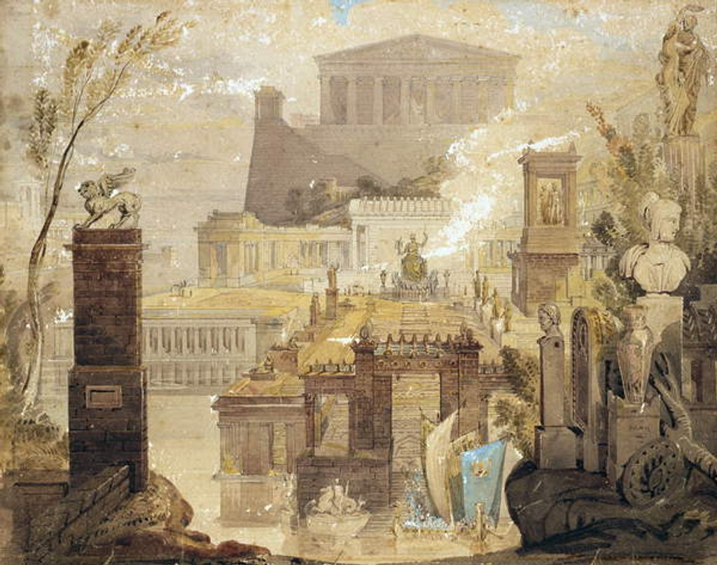 Detail of A Recreation of the Architecture of Ancient Athens, c.1830 by James Pennathorne