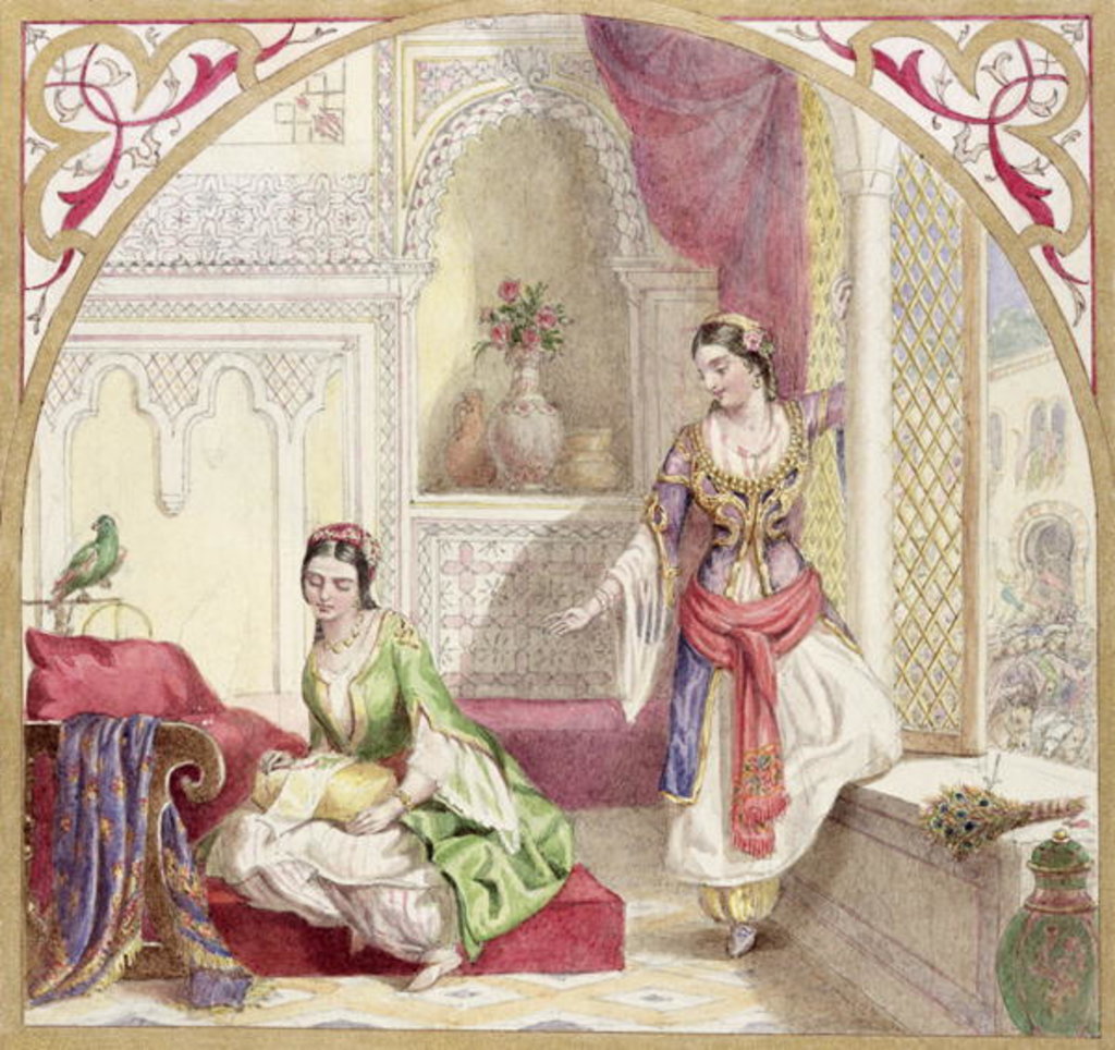 Detail of A Moorish Interior with Two Women, c.1840 by English School