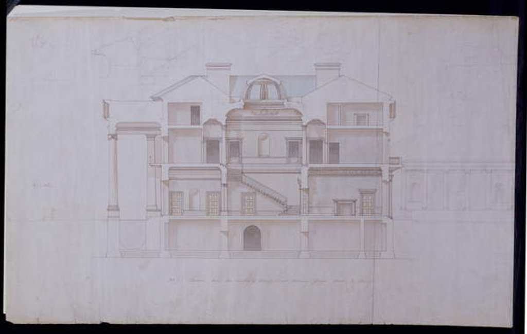 Detail of Designs for Lough Crew House, County Meath, Ireland, c.1825 by Charles Robert Cockerell