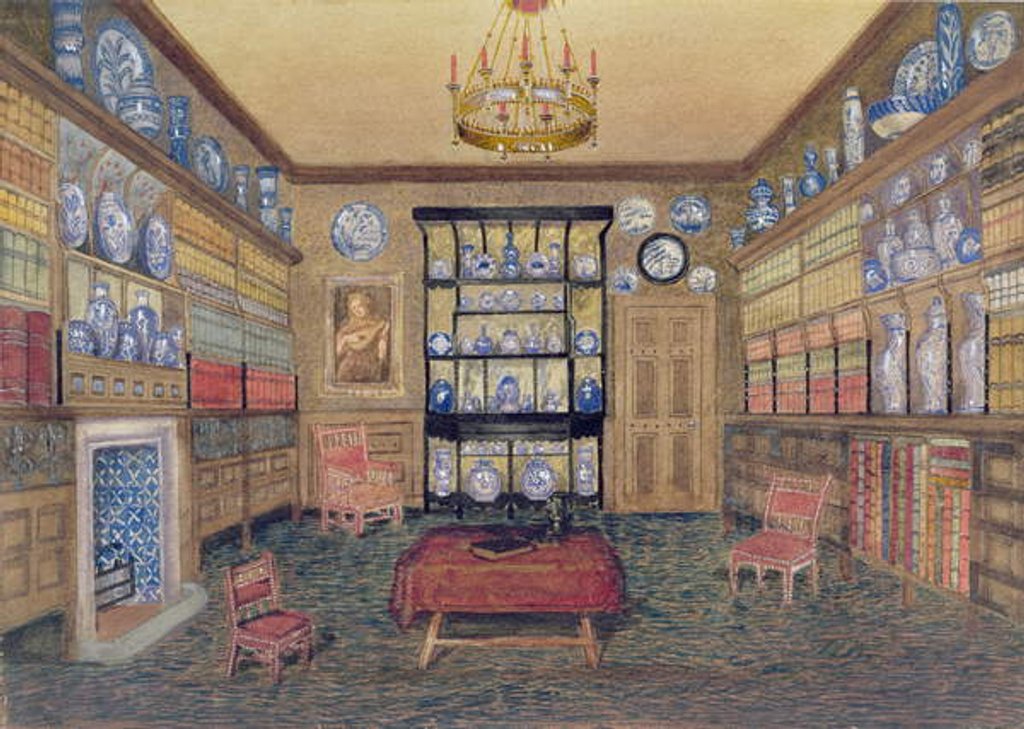 Detail of The Morning Room, Bowden Hall, Upton St. Leonards, Gloucester by John Dearman Birchall