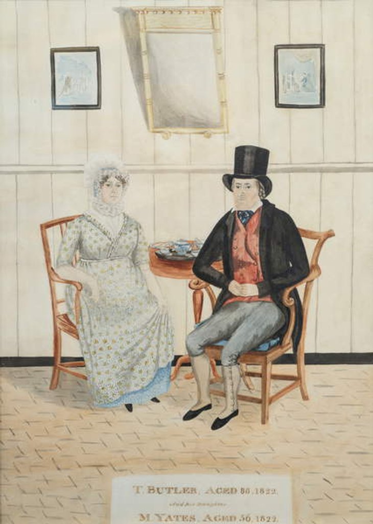 Detail of Portrait of T. Butler and his daughter M. Yates, c.1822 by English School