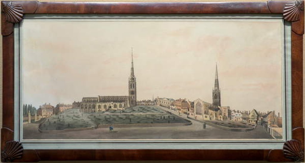 Detail of A panoramic view of the town of Coventry by Walker