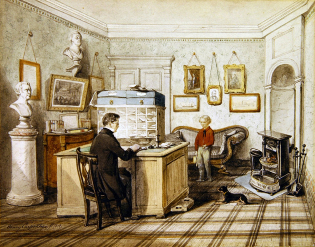 Detail of Interior of an office of works, 1852 by Henry Carpenter