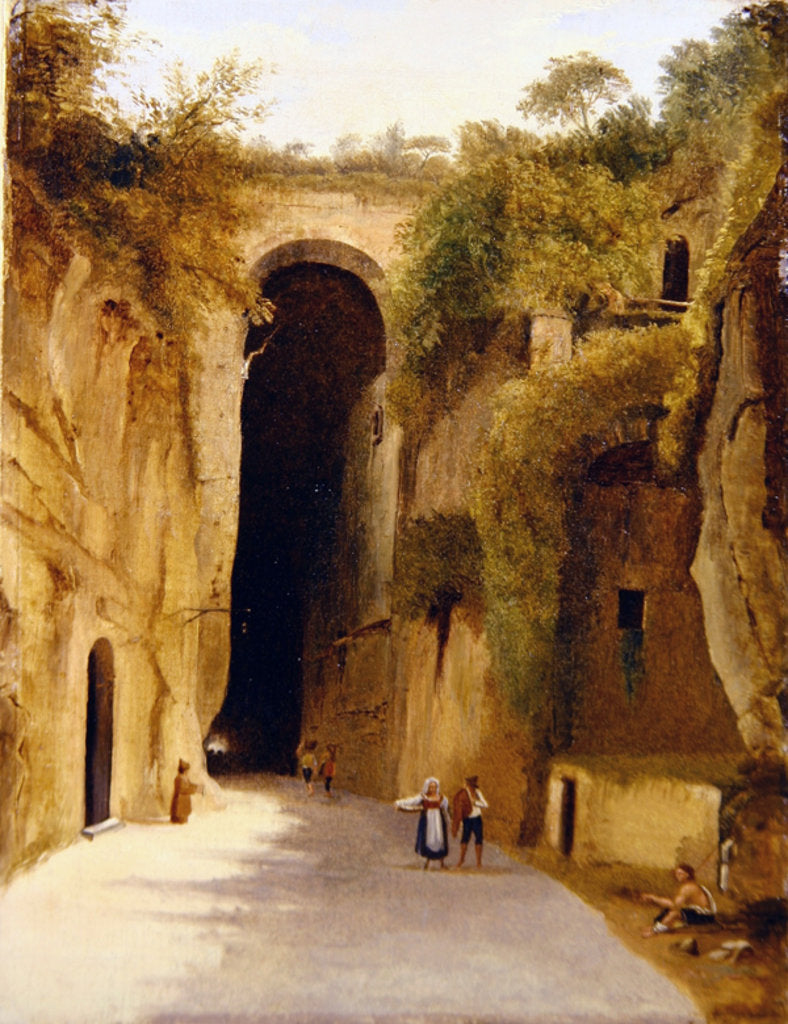 Detail of The Crypta Napoletana, beneath the Posillipo hill, Naples, c.1840 by Neapolitan School