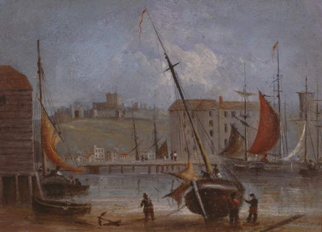 Detail of Dover Castle and Harbour, c.1830 by English School
