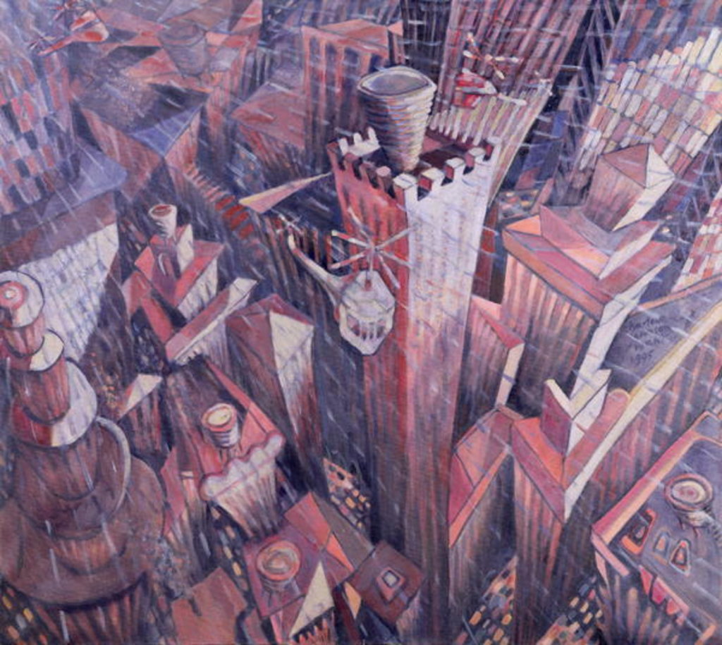 Detail of Downtown Manhattan Hailstorm, 1995 by Charlotte Johnson Wahl