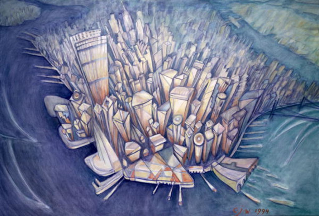 Detail of Manhattan from Above, 1994 by Charlotte Johnson Wahl