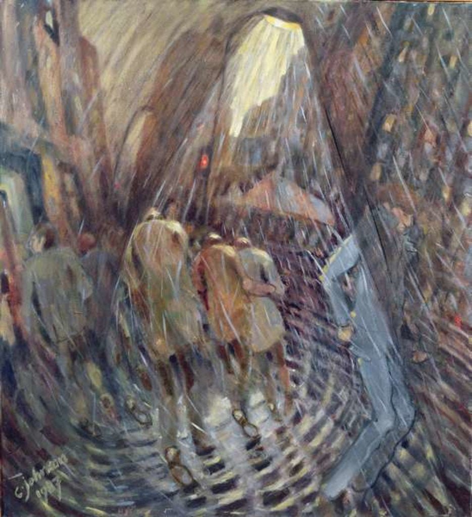 Detail of Hail on Sixth Avenue, New York City, 1987 by Charlotte Johnson Wahl