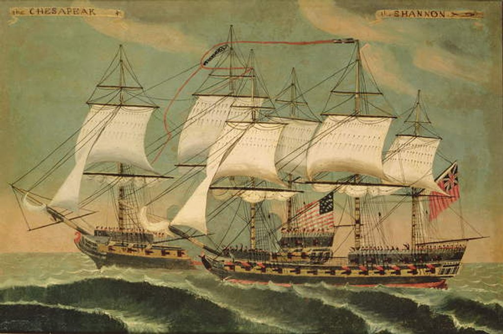 Detail of The Chesapeak and the Shannon by American School