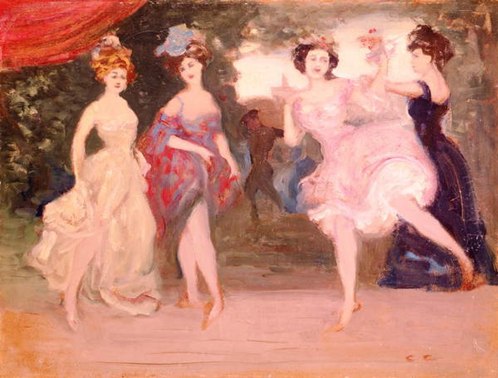 Detail of Four Dancing Girls on the Stage by Charles Edward Conder