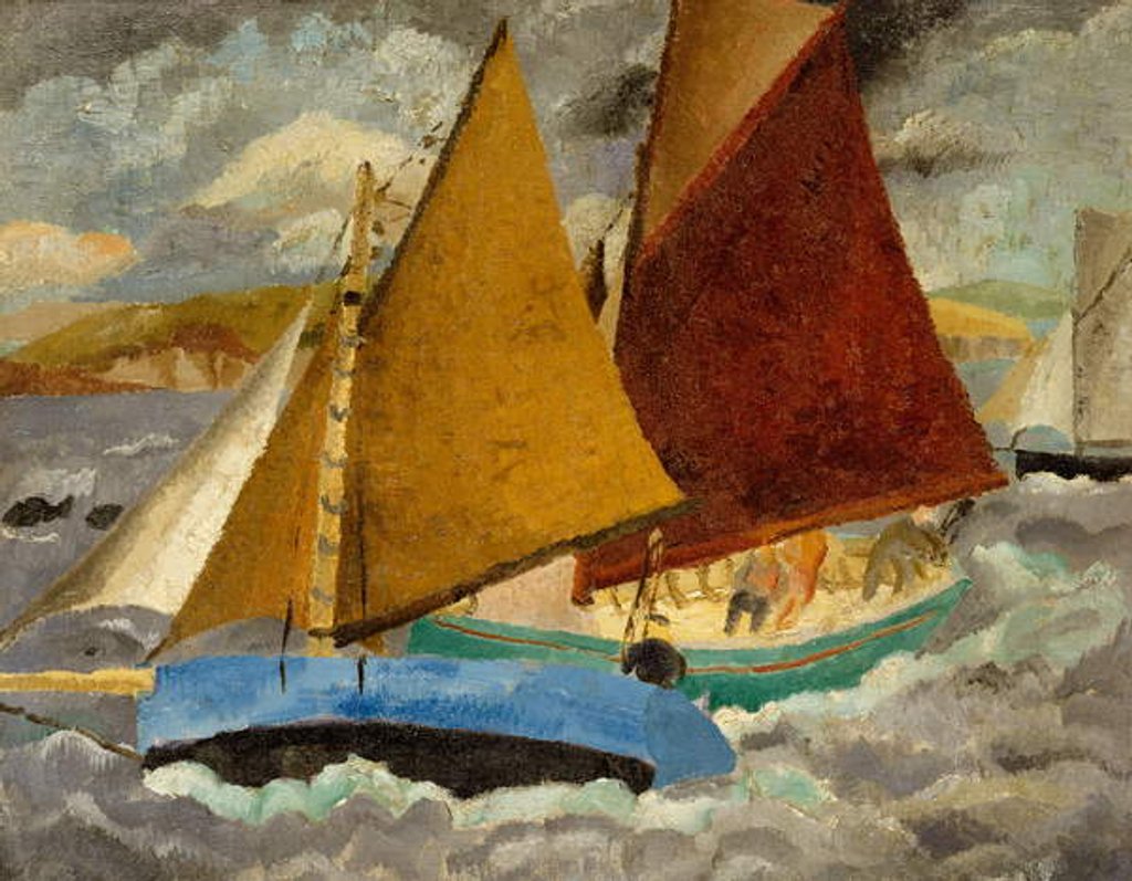 Detail of Yacht Race at Portscato, Cornwall, 1928 by Christopher Wood